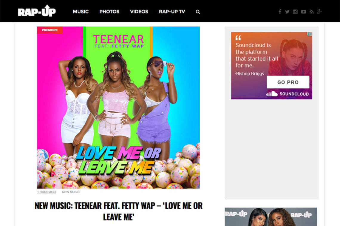 "Love Me or Leave Me" featured on Rap Up